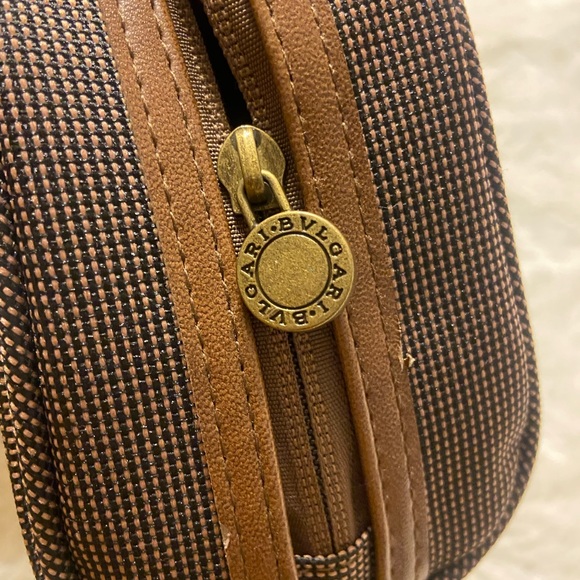 BVLGARI for emirates toiletry travel bag brown 9”x 5” - Picture 5 of 8